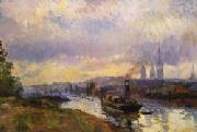 Albert Lebourg Tug Boats at Rouen oil painting reproduction